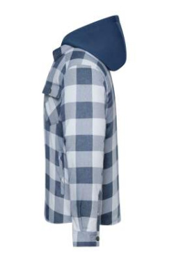 Workwear Check Shirt Jacket, deep-blue/foggy-grey – James & Nicholson (2)