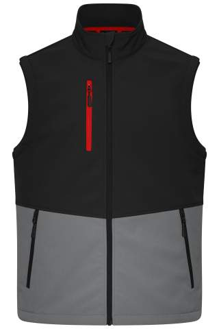 Workwear Softshell Vest, black/metal-grey – James & Nicholson (1)