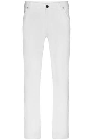Men's 5-Pocket-Stretch-Pants, white – James & Nicholson (1)