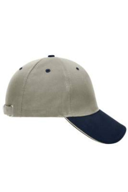 5 Panel cap with contrasting brim edge, beige/navy/beige - Myrtle Beach (3)