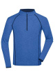 Men's Sports Shirt Long-Sleeved, blue-melange/navy