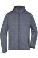 Men's Knitted Fleece Hoody, denim-melange/black