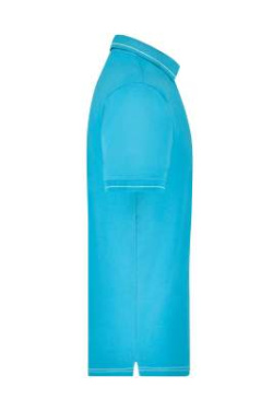 Men's Elastic Polo, aqua/white – James & Nicholson (3)