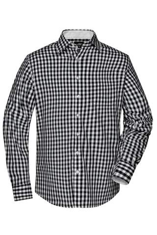 Men's Checked Shirt, black/white – James & Nicholson (1)
