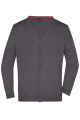 Men's V-Neck Cardigan, anthracite-melange