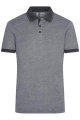 Men's Heather Polo, black-melange/black
