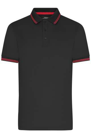 Men's Functional Polo, black/red – James & Nicholson (1)