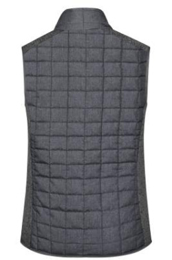 Ladies' Knitted Hybrid Vest, grey-melange/anthracite-melange – James & Nicholson (4)