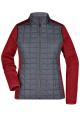 Ladies' Knitted Hybrid Jacket, red-melange/anthracite-melange