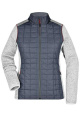Ladies' Knitted Hybrid Jacket, light-melange/anthracite-melange