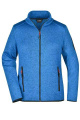 Ladies' Knitted Fleece Jacket, royal-melange/red