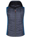 Ladies' Knitted Hybrid Vest, royal-melange/anthracite-melange