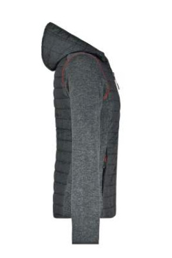 Ladies' Knitted Hybrid Jacket, grey-melange/anthracite-melange – James & Nicholson (3)