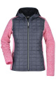 Ladies' Knitted Hybrid Jacket, pink-melange/anthracite-melange