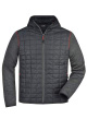 Men's Knitted Hybrid Jacket, grey-melange/anthracite-melange