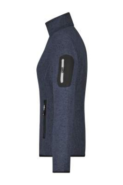 Ladies' Knitted Fleece Jacket, dark-grey-melange/silver – James & Nicholson (2)