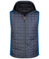 Men's Knitted Hybrid Vest, royal-melange/anthracite-melange