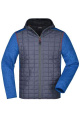 Men's Knitted Hybrid Jacket, royal-melange/anthracite-melange