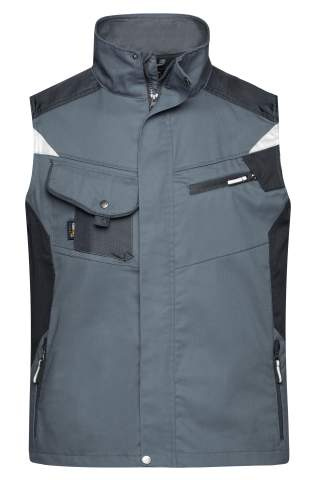 Workwear Vest – STRONG, carbon/black – James & Nicholson (1)