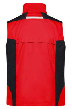 Workwear Vest – STRONG, red/black – James & Nicholson (4)