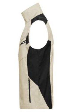 Workwear Vest – STRONG, stone/black – James & Nicholson (2)