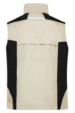 Workwear Vest – STRONG, stone/black – James & Nicholson (4)