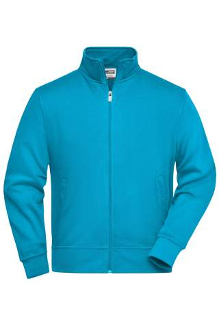 Workwear Sweat Jacket, turquoise – James & Nicholson (1)