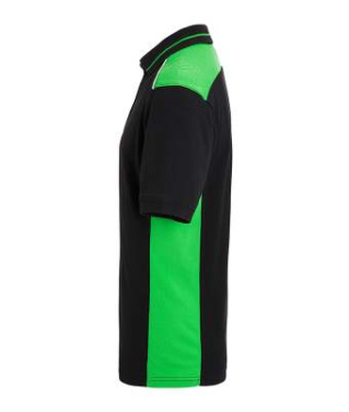 Men's Workwear Polo, black/lime-green - James & Nicholson (4)