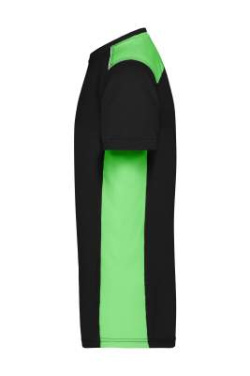 Men's Workwear T-Shirt, black/lime-green - James & Nicholson (2)