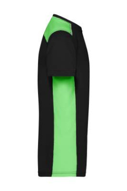 Men's Workwear T-Shirt, black/lime-green - James & Nicholson (3)