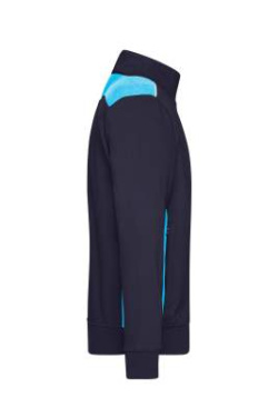 Workwear Sweat Jacket, navy/turquoise - James & Nicholson (3)