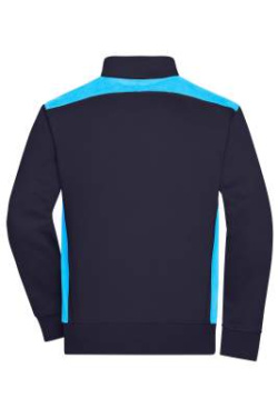 Workwear Sweat Jacket, navy/turquoise - James & Nicholson (4)