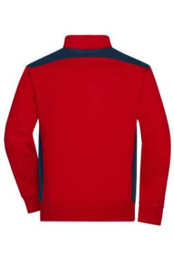 Workwear Sweat Jacket, red/navy - James & Nicholson (4)