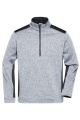 Men's Knitted Workwear Fleece Half-Zip – STRONG, white-melange/carbon