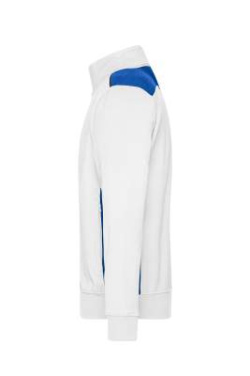 Workwear Sweat Jacket, white/royal - James & Nicholson (2)