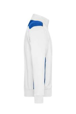 Workwear Sweat Jacket, white/royal - James & Nicholson (3)