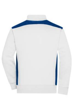 Workwear Sweat Jacket, white/royal - James & Nicholson (4)