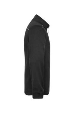 Men's Knitted Workwear Fleece Jacket - SOLID, black/black – James & Nicholson (3)