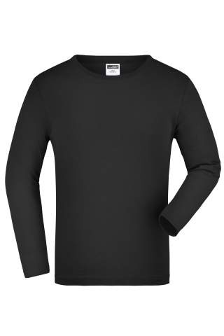 Junior medium-weight long-sleeved shirt, black - James & Nicholson (1)