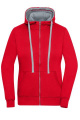 Ladies' Lifestyle Zip-Hoody, red/grey-heather