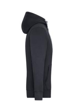 Men's Lifestyle Zip-Hoody, black/grey-heather – James & Nicholson (3)