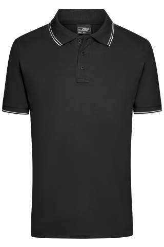 Men's Polo, black/white – James & Nicholson (1)