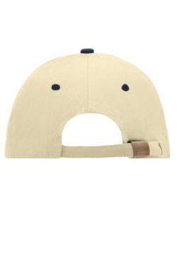6 Panel cap with contrasting brim edge, beige/navy/beige - Myrtle Beach (4)