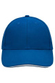 6 Panel cap with contrasting brim edge, royal/white