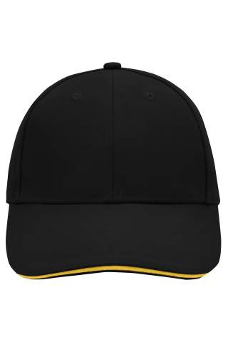 6 Panel cap with contrasting brim edge, black/yellow - Myrtle Beach (1)