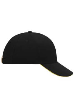 6 Panel cap with contrasting brim edge, black/yellow - Myrtle Beach (3)