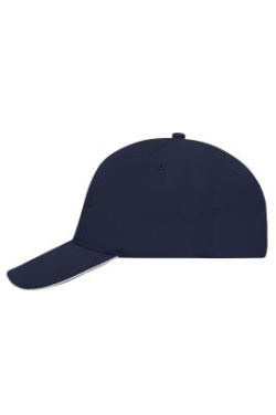5 Panel cap with contrasting brim edge, navy/white - Myrtle Beach (2)