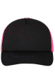 5 Panel Polyester Mesh Cap, black/neon-pink