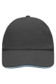 6 Panel Raver cap with contrasting brim edge, graphite/aqua