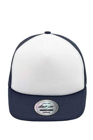 5 Panel Flat Peak Cap, white/navy – Myrtle Beach (1)